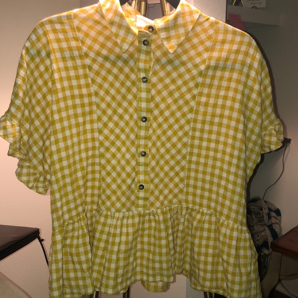 Checked Buttoned-Up Blouse - image 1